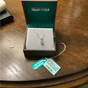 Elegant Silver Necklace with Lab Grown Diamond